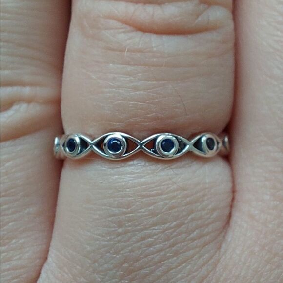925 Sterling Silver Blue Eye Ring - Picture 4 of 8